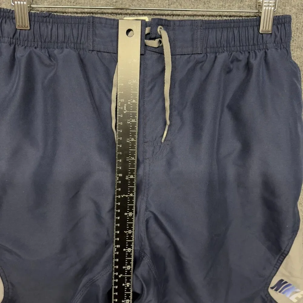Nike Swim Shorts Mens Large Blue Gray Colorblock Mesh Lined Quick Dry Trunks